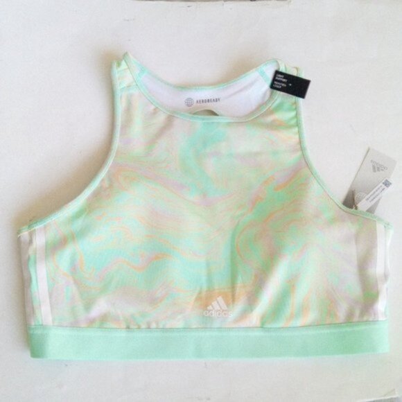 New Hyperglam AEROREADY Training Light Support Marble Print Workout Bra Size 2XL - Picture 12 of 15